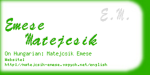 emese matejcsik business card